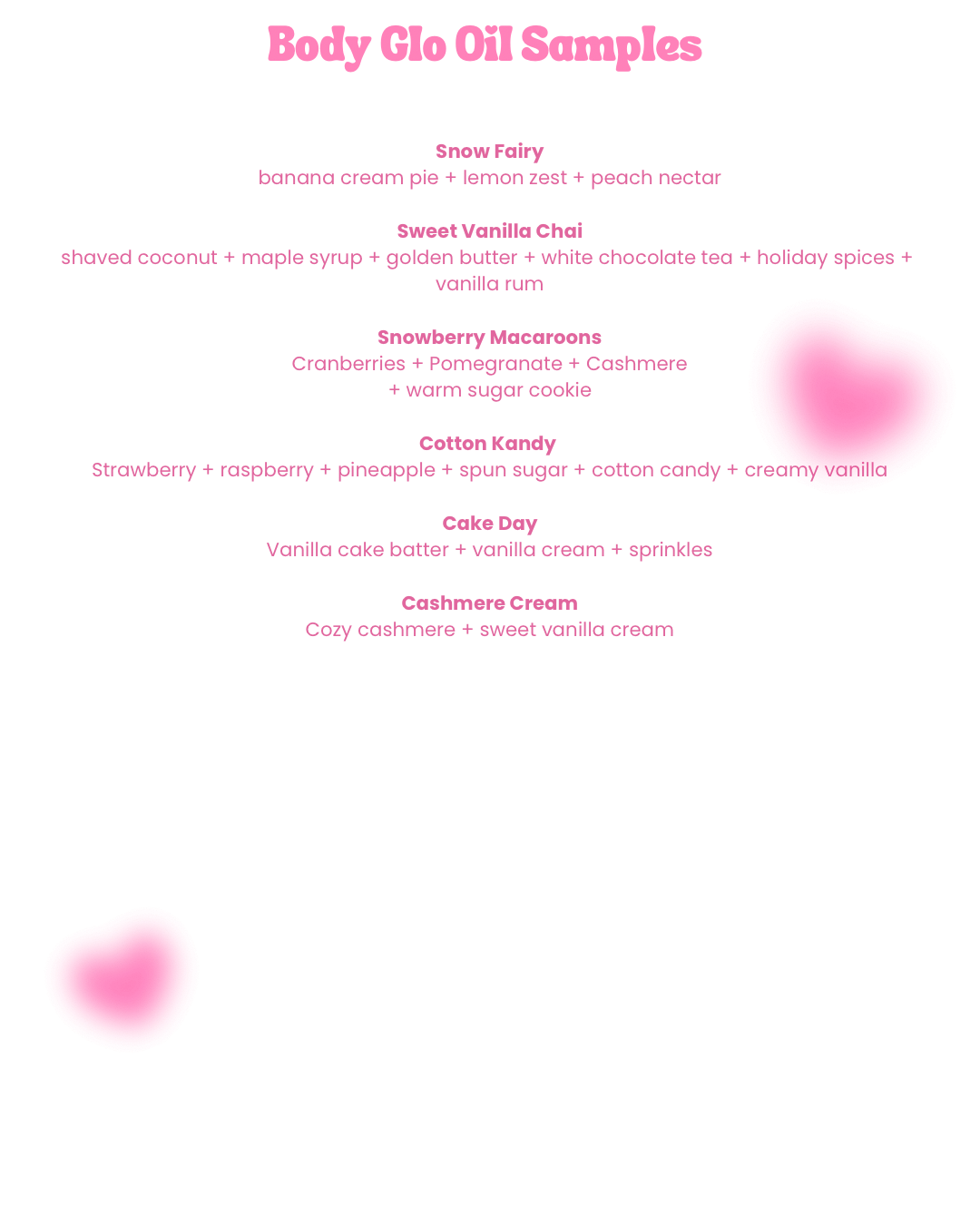 ✨Body Glo Oil Samples